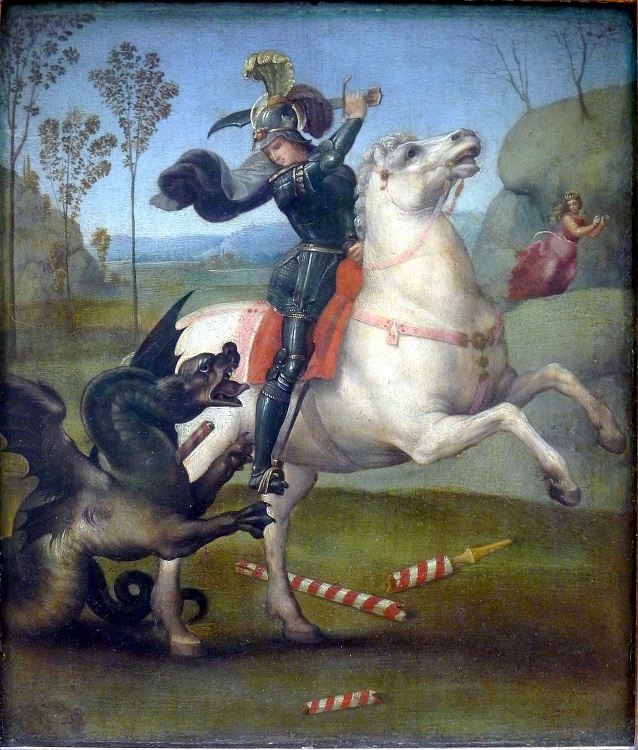 saint george white horse dragon princess